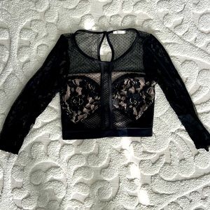 Never worn cropped laced top